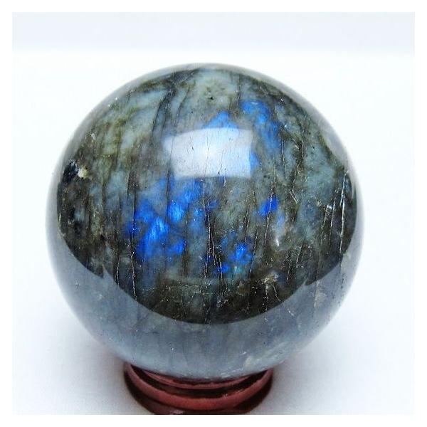 ラブラドライト 丸玉 65mm スフィア 置物 一点物 151-9108 : 天然石