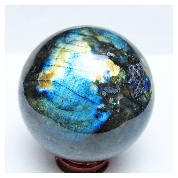 ラブラドライト 丸玉 79mm スフィア 置物 一点物 151-9160 : 天然石