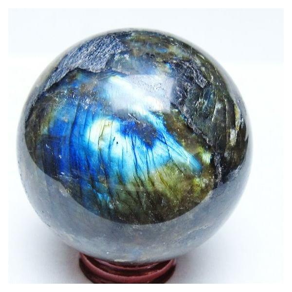 ラブラドライト 丸玉 74mm スフィア 一点物 151-9183 : 天然石