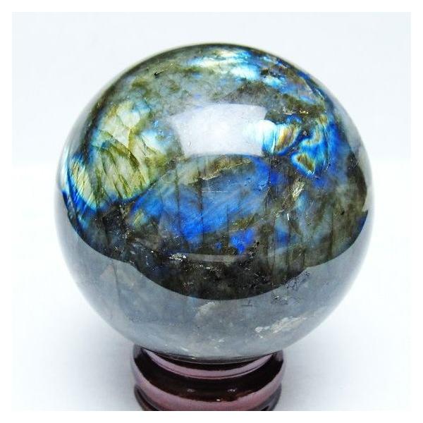 ラブラドライト 丸玉 86mm スフィア 一点物 151-9216 : 天然石