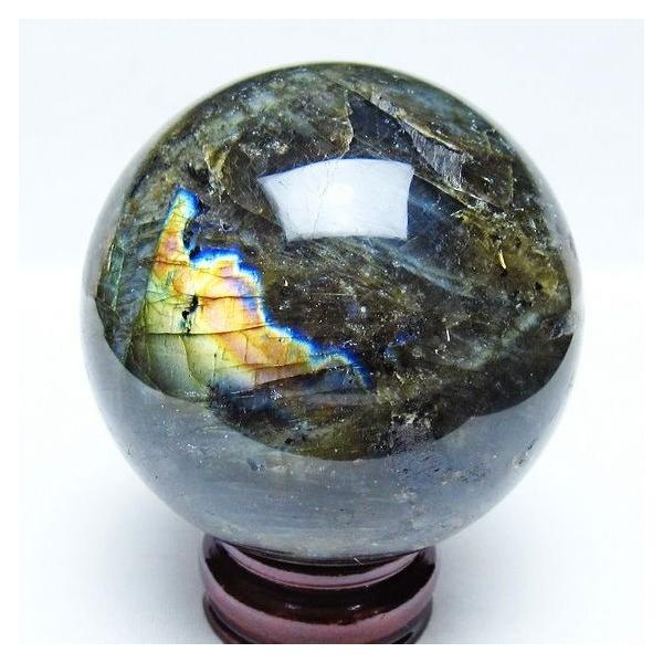 ラブラドライト 丸玉 86mm スフィア 一点物 151-9217 : 天然石