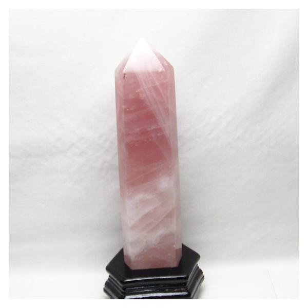 1.5Kg ローズクォーツ ポイント 六角柱 台座付属 一点物 送料無料 152