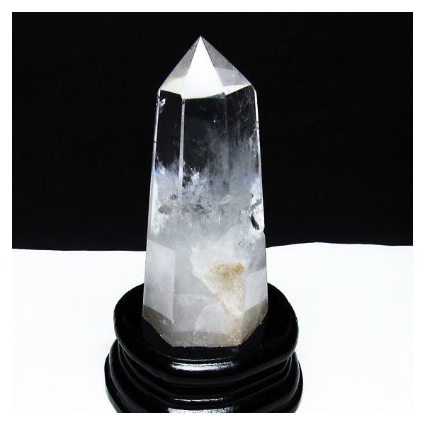 タイガーアイ六角柱　台座付き　原石　パワーストーン　置物　オブジェ　インテリア 水晶 六角柱 台座付属 一点物 152-3018 : 天然石・パワーストーンの