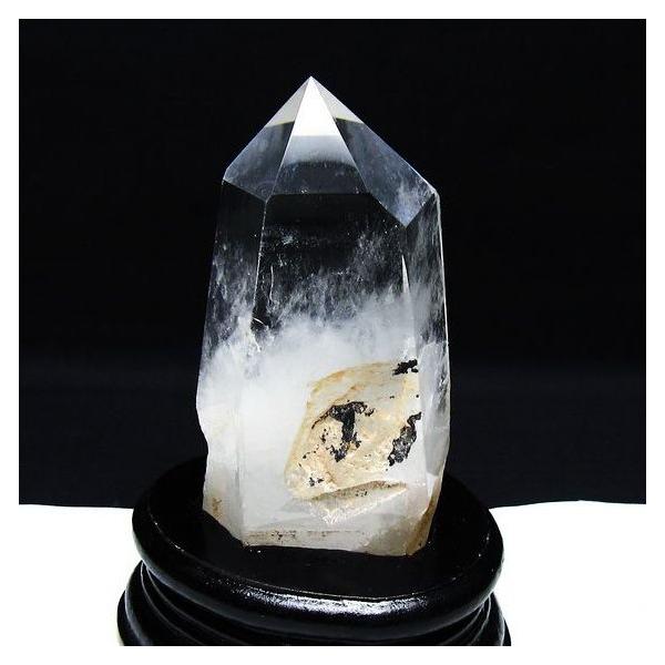 水晶 六角柱 台座付属 一点物 [送料無料] 152-3072 : 天然石