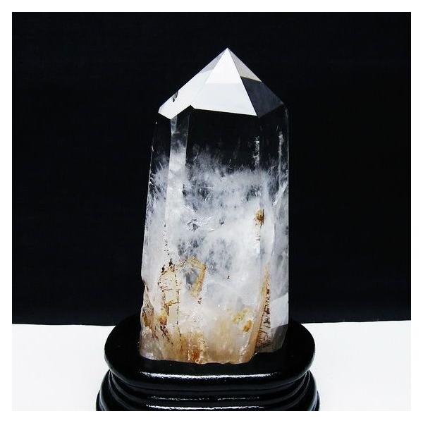 水晶 六角柱 ポイント 台座付属 一点物 送料無料 152-3765 : 天然石