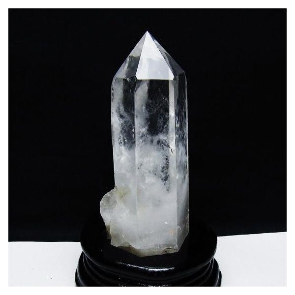 水晶 六角柱 ポイント 台座付属 一点物 送料無料 152-3791 : 天然石