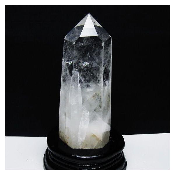 水晶 六角柱 ポイント 台座付属 一点物 送料無料 152-3793 : 天然石