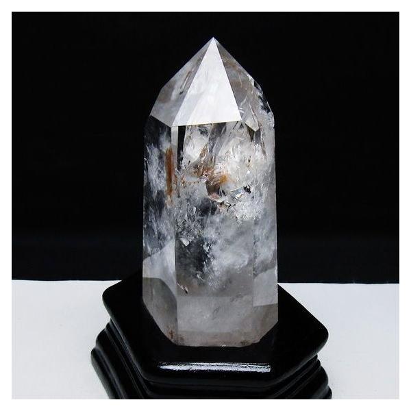 水晶 六角柱 ポイント 台座付属 一点物 送料無料 152-3801 : 天然石