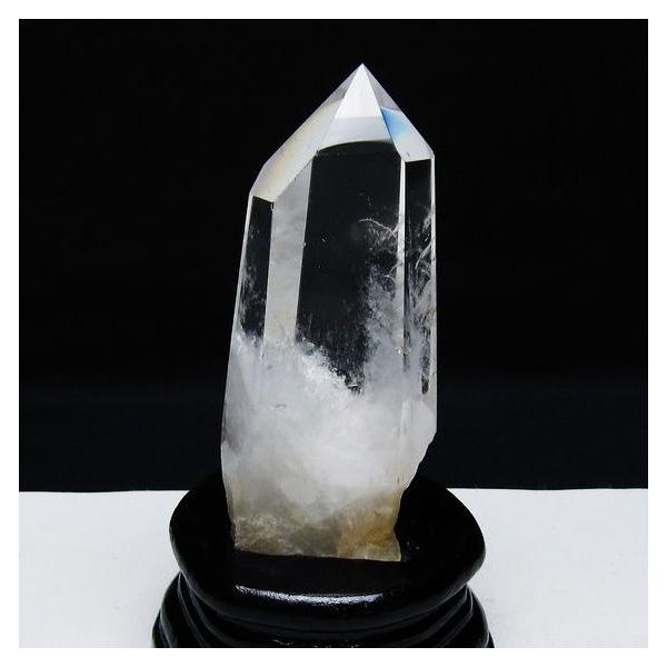 【縁起物】藍　水晶　ポイント　六角柱　パワーストーン　K9 縁起物】藍 水晶 ポイント 六角柱 パワーストーン K9