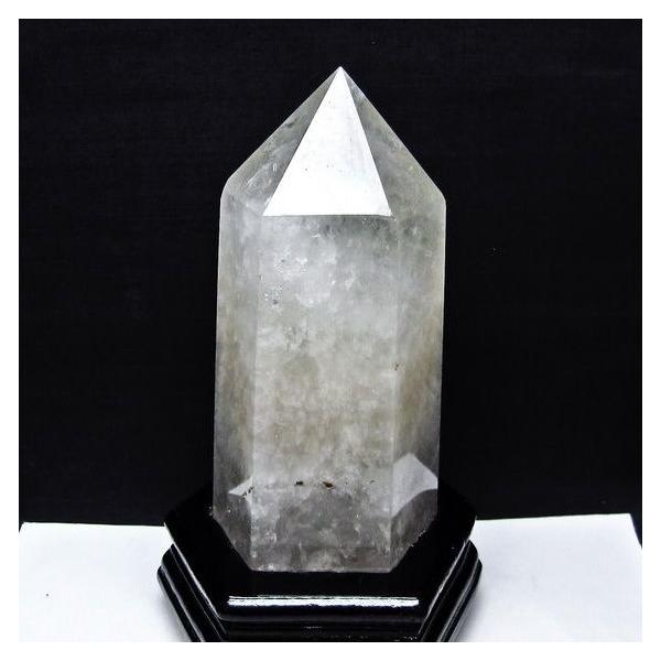 2Kg 水晶 六角柱 ポイント 原石 置物 台座付属 送料無料 一点物 152