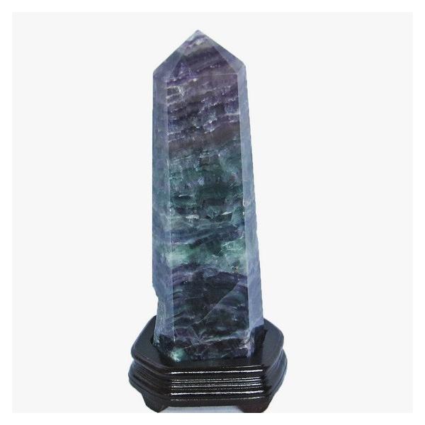 5Kg フローライト 原石 蛍石 六角柱 台座付属 送料無料 一点物 162-16