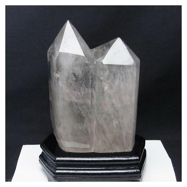 3.3Kg 水晶 六角柱 ダブルポイント 台座付属 送料無料 一点物 162-238