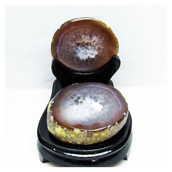 1.1Kg トレジャーメノウ 原石 置物 ジオード 風水 台座付属 一点物