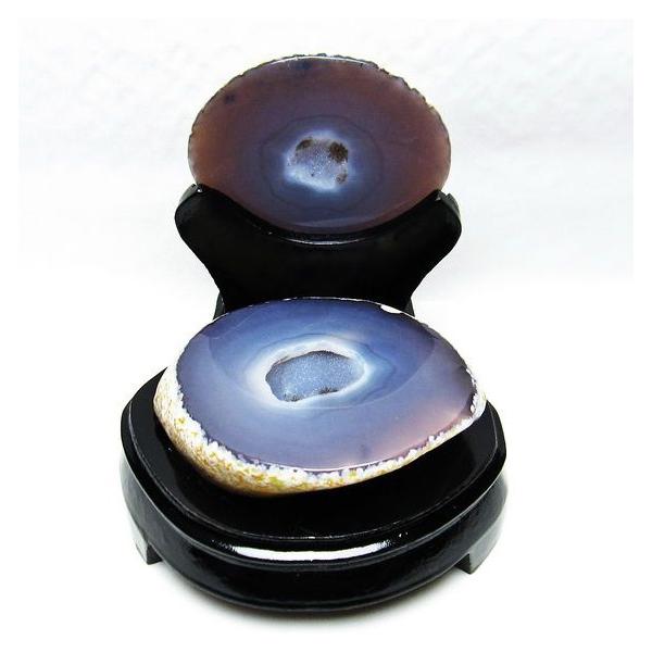 トレジャーメノウ 原石 置物 ジオード 風水 開運 台座付属 一点物 送料