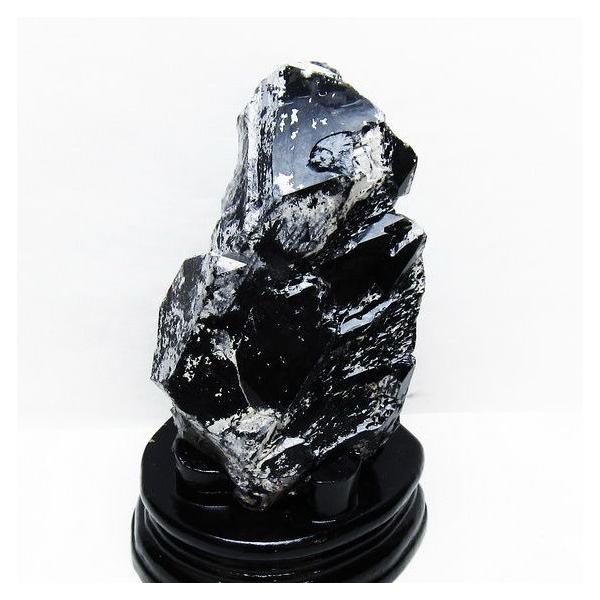 モリオン 1.2Kg 黒水晶 原石 山東省産 台座付属 一点物 送料無料 181