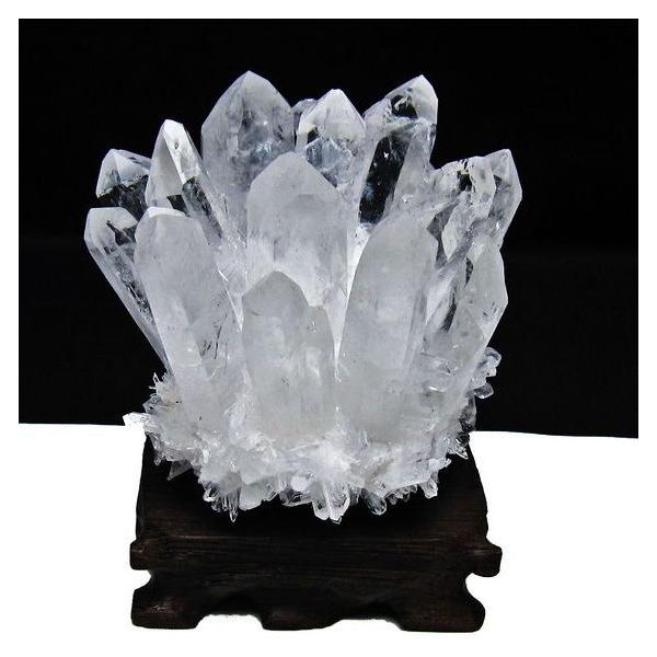 水晶 クラスター 原石 台座付属 一点物 送料無料 182-8339 : 天然石