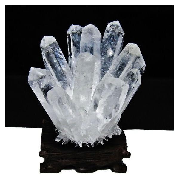 水晶 クラスター 原石 台座付属 一点物 送料無料 182-8354 : 天然石