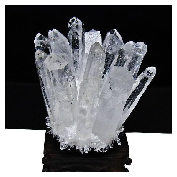 天然水晶クラスター 約1kg 1Kg 水晶 クラスター 原石 台座付属 一点物 送料無料 182-8363