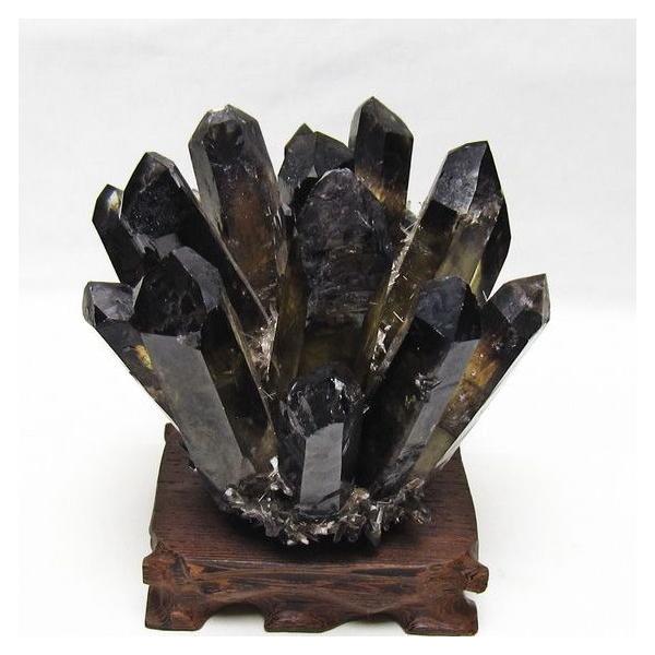 【天然石】台座付きモリオンクラスター1.3kg格安出品 黒水晶 クラスター モリオン 原石 台座付属 一点物 送料無料 182-8697