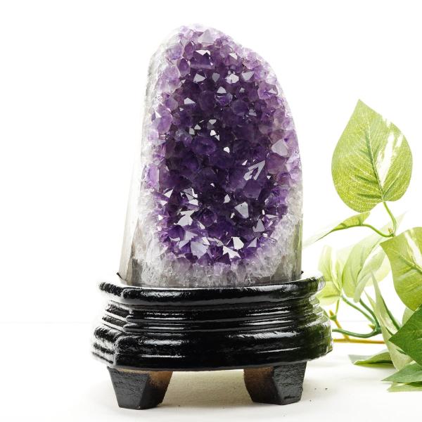 1.2Kg アメジスト クラスター ウルグアイ産 原石 amethyst 台座付属
