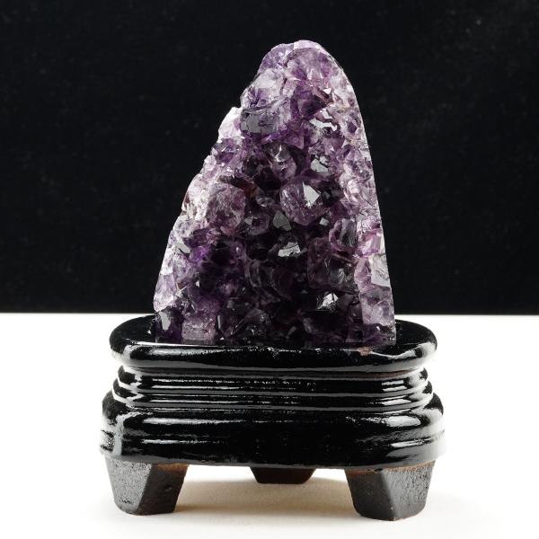 【ウルグアイ産】天然アメジスト ドラゴンエッグ 木製台座付 アメジスト クラスター ウルグアイ産 原石 amethyst 台座付属 送料無料