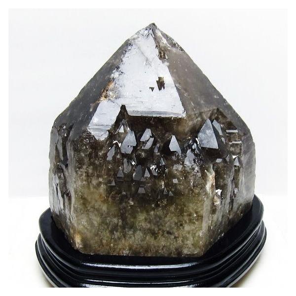 8.5Kg モリオン 黒水晶 原石 エレスチャル 台座付属 一点物 送料無料