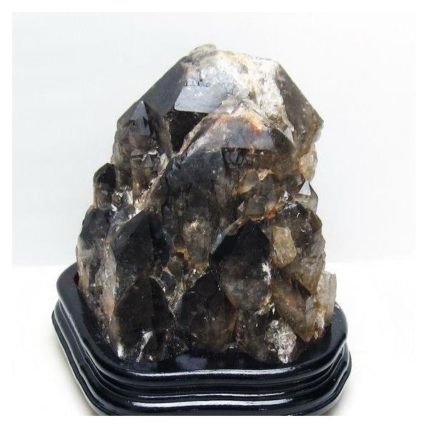 7.3Kg モリオン 黒水晶 原石 エレスチャル 台座付属 一点物 送料無料