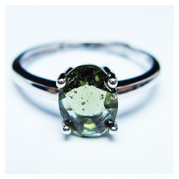 モルダバイト指輪　14〜15号 モルダバイト リング モルダウ石 指輪 フリーサイズ 14号 一点物 送料