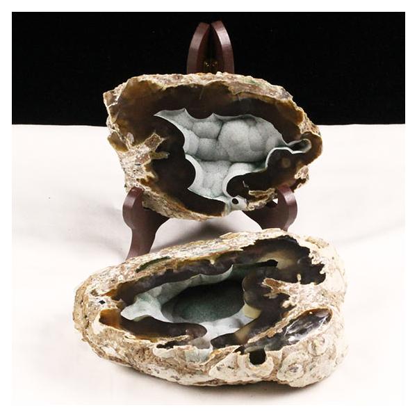 2.4Kg トレジャーメノウ アゲート 瑪瑙 メノウ 置物 台座付属 送料無料