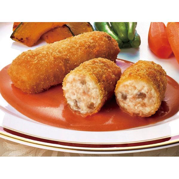 北海道産濃縮乳を使用したなめらかなクリームにか にを加えました。北海道産小麦100%の焼きたてパン 粉使用。◇最終加工地：日本(北海道)◇主要原材料：かに(韓国、中国、その他)、脱脂濃縮乳、たまね ぎ、マッシュルーム、小麦粉、マーガリン、バ...