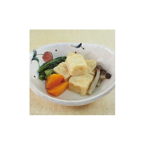 ◇ポイント：豆腐独特のつるっとなめらかな食感が特長の約10gの絹厚揚げです。さまざまな料理にお使いいただけます。煮崩れがしにくく、煮物・炒め物などの様々な調理で使いやすい一品です。◇最終加工地：日本(島根)◇主要原材料：大豆、乳清たん白、還...