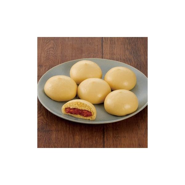 ◇ポイント：トマトソースとコクのあるチーズを楽しめます。［生地］蒸し後、急速冷凍を行うことで、電子レンジ調理後もふっくらとした生地に仕上げています。［具材］お子様でも食べやすいよう、酸味を抑え、トマトケチャップで甘みを出しています。コクのあ...