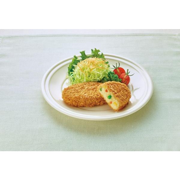◇ポイント：軽い食感の衣でホクホクじゃがいもと彩りの良い野菜を包んだどっしりした厚みでボリュームのあるコロッケです。シンプルな味付けで野菜のおいしさが味わえます。◇最終加工地：日本(北海道)◇主要原材料：野菜〔じゃがいも(国産)、とうもろこ...
