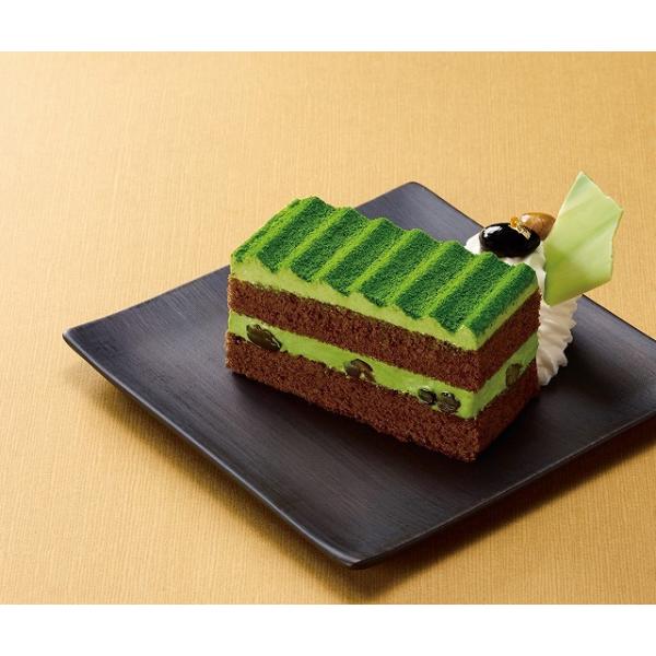 香り豊かな抹茶のムースとスポンジを合わせ、天面のトッピングに抹茶を使用し彩りよく仕上げました。深い緑の色合いが、和のおもてなしのシーンを上質に演出します。◇最終加工地：日本(岐阜)◇主要原材料：乳等を主要原料とする食品(国内製造)、全卵、砂...