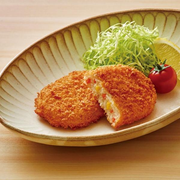 ◇ポイント：素朴な美味しさのコロッケです。じゃがいもに人参ととうもろこしを加えました。◇最終加工地：日本(北海道)◇主要原材料：野菜〔じゃがいも(国産)、にんじん、とうもろこし〕、砂糖、パン粉、食塩、卵白粉、衣(パン粉、小麦粉、粉末水あめ)...