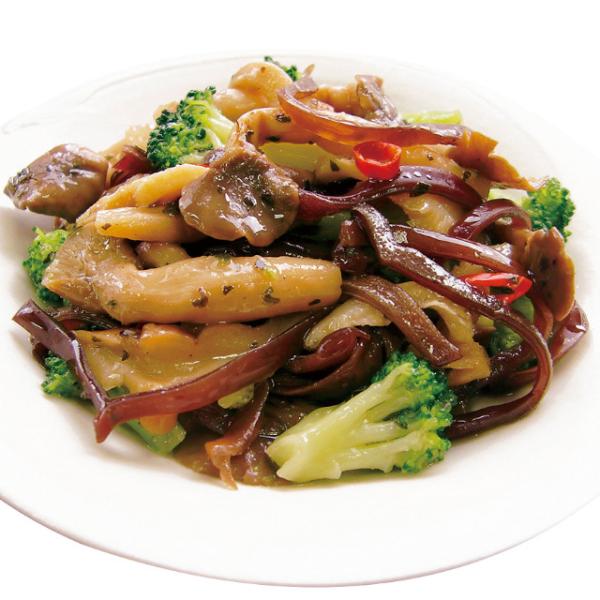 3種類のきのことブロッコリーをオイルマリネに。ガーリックの風味と香りの良いバジルがアクセント。◇最終加工地：日本◇主要原材料：平茸(中国)、食用植物油脂(大豆油、なたね油)、ブロッコリー、キクラゲ、椎茸、食塩、おろしにんにく、バジル、唐辛子...