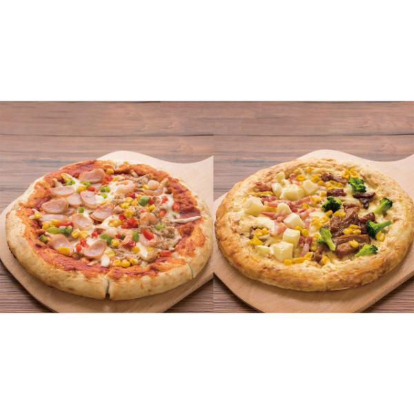 1箱にトマトソースとマヨネーズ風ソースのピザが、それぞれハーフ&amp;ハーフで入っています。◇最終加工地：日本◇主要原材料：【テリヤキチキン＆ポテトピザ】小麦粉(国内製造)、ダイスポテト、テリヤキチキン、他(一部に小麦・卵・乳成分を含む)...