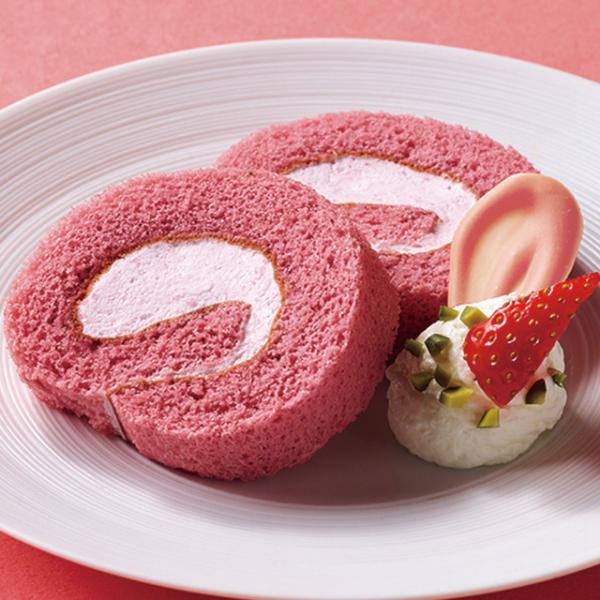 ふんわりしたスポンジで口溶けのよいストロベリークリームを巻いた、ロールケーキです。◇最終加工地：日本◇主要原材料：スポンジケーキ(全卵、砂糖、小麦粉、卵白、卵白加工品、加糖卵黄、その他)(国内製造)、乳等を主要原料とする食品、砂糖、他(一部...