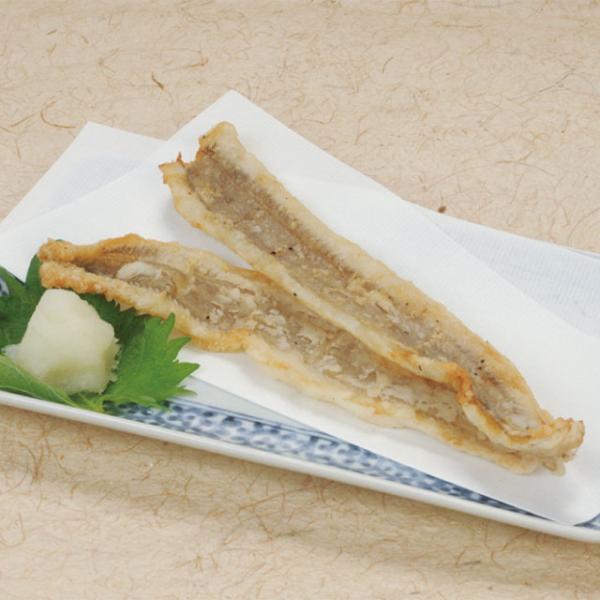 鮮度を保ったまま天ぷら用に仕立てました。穴子の風味をお楽しみください。◇最終加工地：中国◇主要原材料：銀穴子、小麦澱粉、小麦粉、食塩／調味料(アミノ酸)、pH調整剤◇内容量：400g(10尾入)(1尾 40g)◇調理方法：凍ったまま、揚(1...