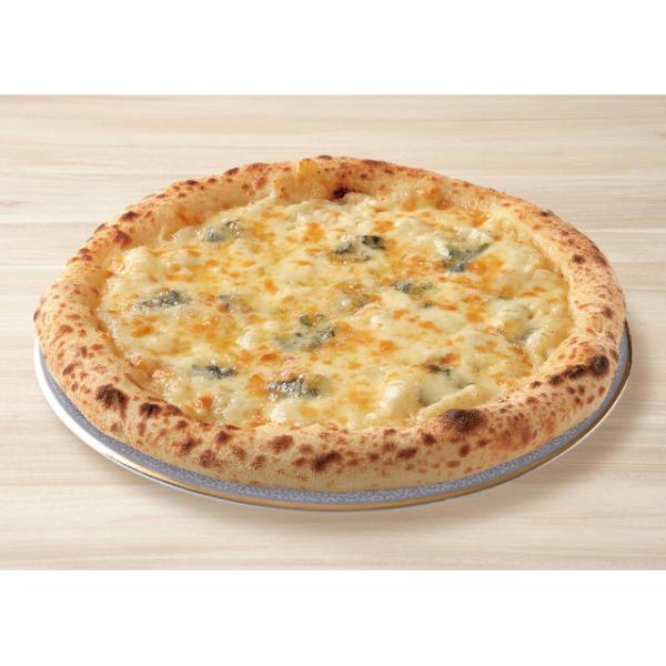 ゴルゴンゾーラ、他3種のチーズの贅沢な味わい！1枚1枚丁寧に手伸ばししたピザ生地を高温で焼き上げた自慢の逸品です。外側がパリッ！中モッチリピザは生地が命。◇最終加工地：日本(宮城)◇主要原材料：小麦粉(国内製造)、チーズクリーム(ナチュラル...