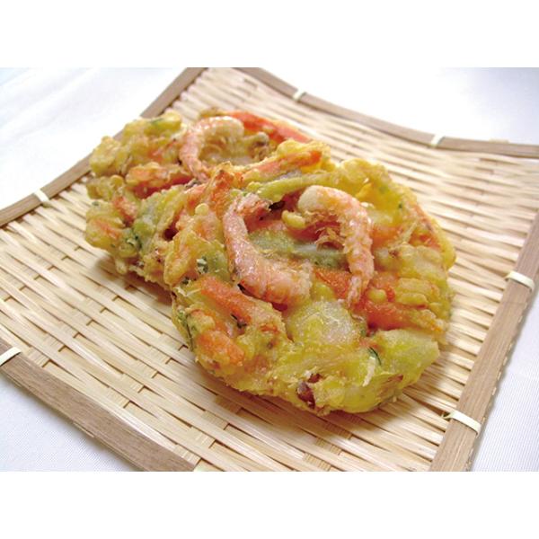 ◇ポイント：大きくカットした野菜にえびをトッピングした、野菜のおいしさと彩りにこだわったかき揚げです。お弁当や付け合せなど幅広くメニューの食材としてご使用をいただけます。自然解凍でもお召し上がりいただける便利な食材です。油で揚げる、オーブン...
