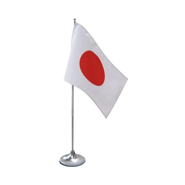 [特長]      ・卓上国旗と高級卓上台のセット      ・卓上台は高級感あるシルバー色      ・ポールは伸縮式で設置場所にあわせられます      [基本セット内容]　      ●国旗材質：テトロン（トロマット）製      ●...