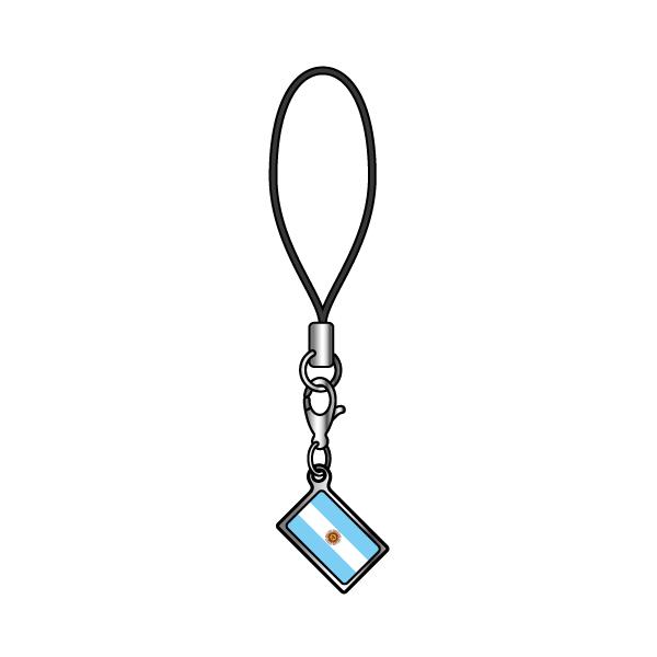 TOSPA ストラップ アルゼンチン 国旗柄 チャーム部分サイズ約1cm ×1.5cm