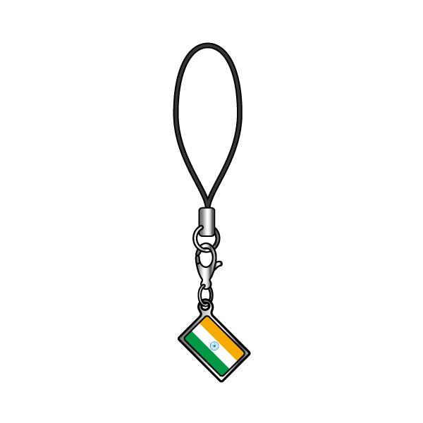 TOSPA ストラップ インド 国旗柄 チャーム部分サイズ約1cm ×1.5cm