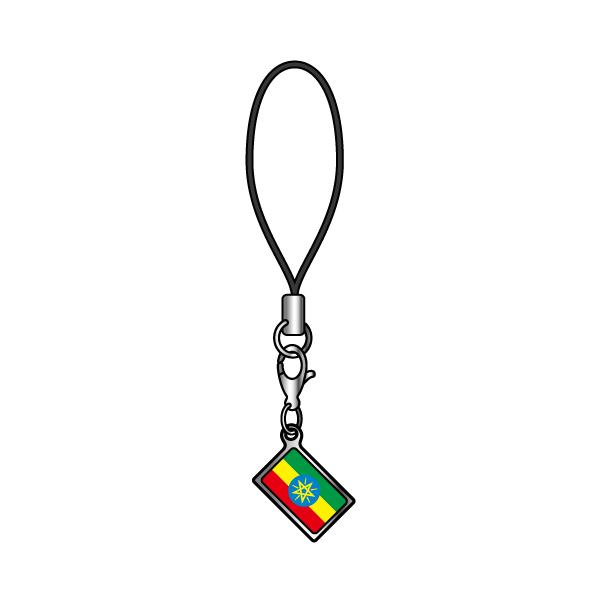 TOSPA ストラップ エチオピア 国旗柄 チャーム部分サイズ約1cm ×1.5cm