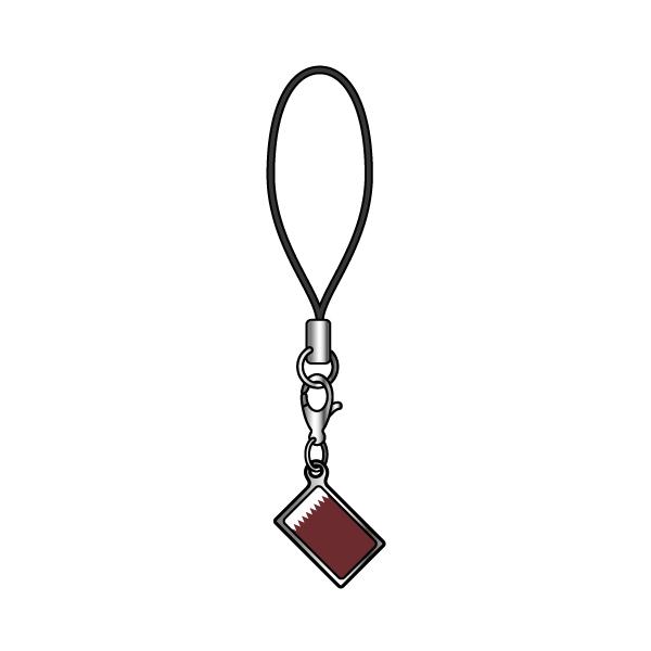 TOSPA ストラップ カタール 国旗柄 チャーム部分サイズ約1cm ×1.5cm