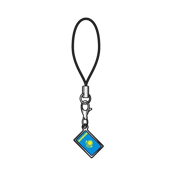 TOSPA ストラップ カザフスタン 国旗柄 チャーム部分サイズ約1cm ×1.5cm
