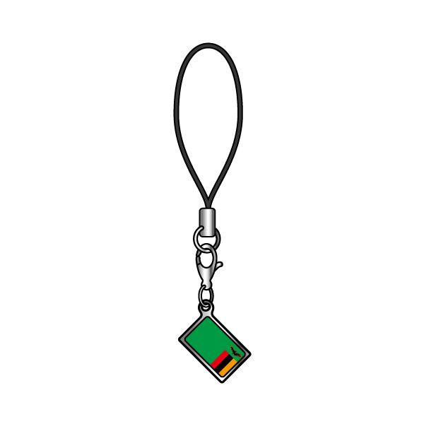 TOSPA ストラップ ザンビア 国旗柄 チャーム部分サイズ約1cm ×1.5cm