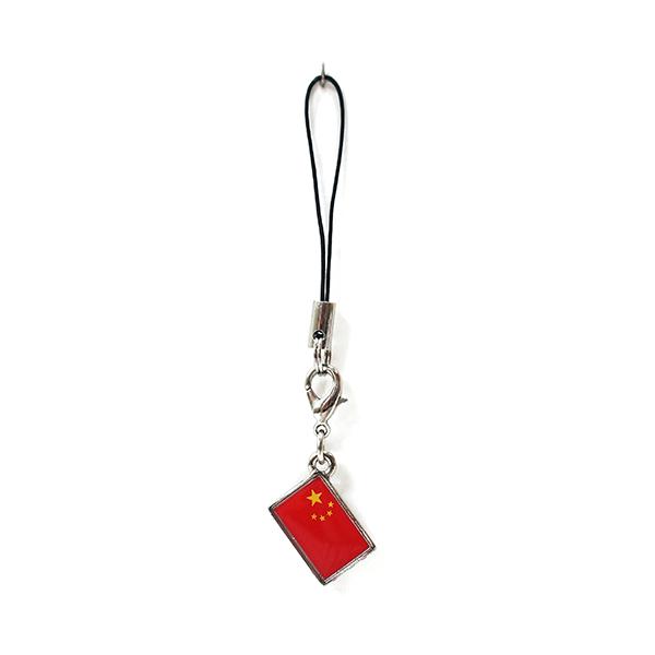 TOSPA ストラップ 中華人民共和国 中国 国旗柄 チャーム部分サイズ約1cm ×1.5cm