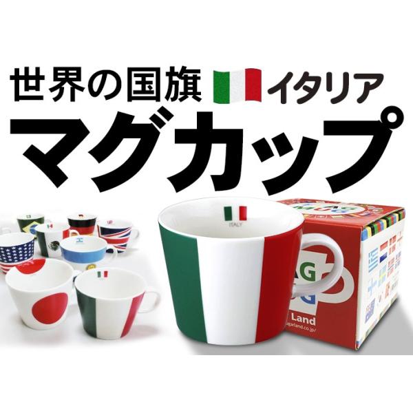 シュガーランド フラッグマグカップ イタリア 国旗柄 満水容量380ml